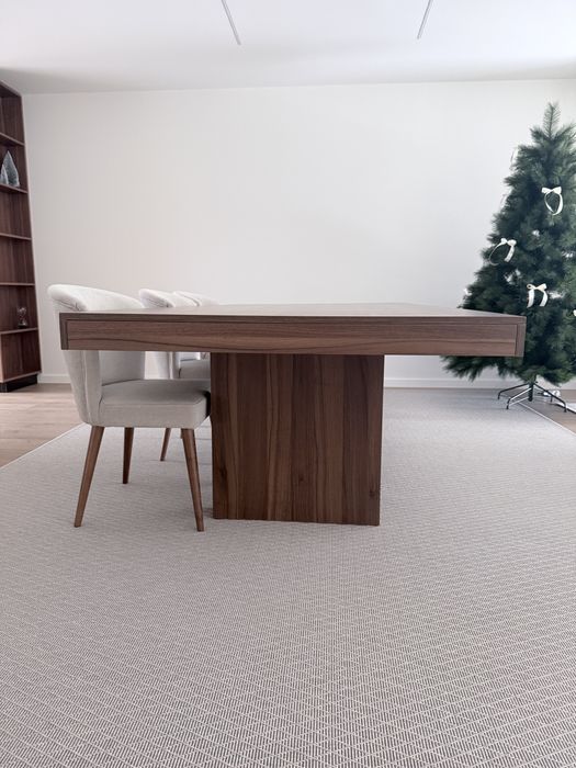 Mesa de jantar melamina - Nogueira