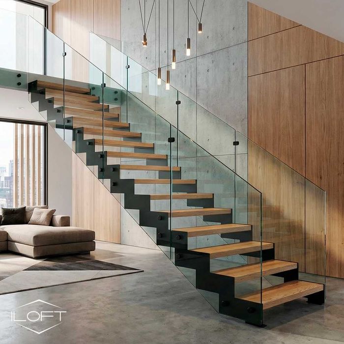 Escada ZIGZAG. Estrutura metálica de escadaria para casa ou escritório