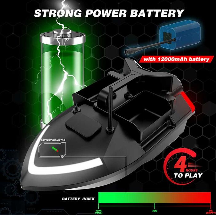 Карповый кораблик для рыбалки Flytec V020 GPS 40 точек 12000 mAh прикормочный автопилот для карпа рибацький короповий
