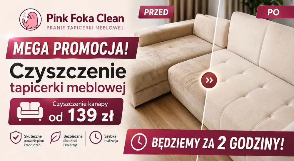 Pranie Czyszczenie Tapicerki meblowej oraz samochodowej, Sof, Kanap, Foteli, Krzeseł, Wersalki, Narożników  mycie okien ozonowanie