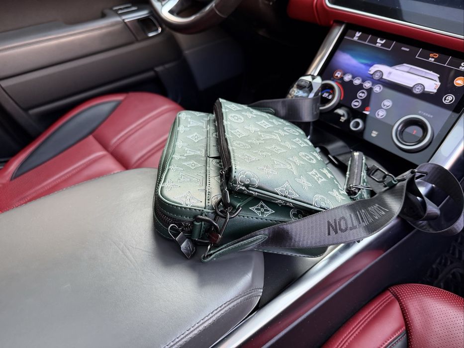 Сумка зеленая Louis Vuitton 3v1 кожаная онигинал 3в1 мужская