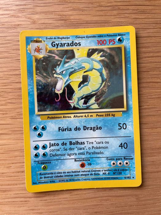 Gyarados - Base Set (Portugus) | Carta Rara Holo 6/102 Cascais E Estoril   OLX.pt