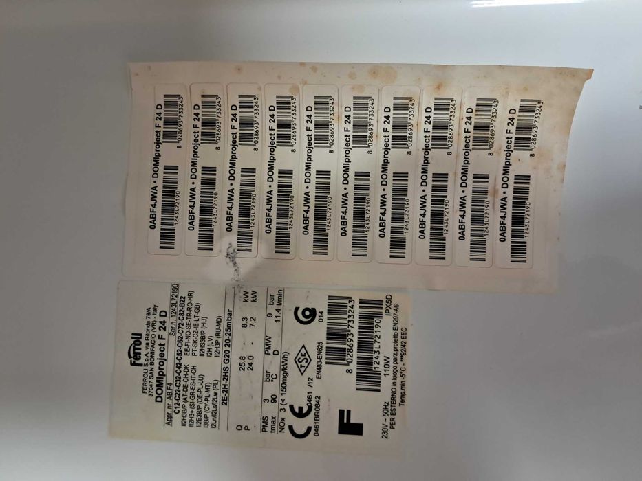 Caldeira ferroli domiproject f24 D para peças