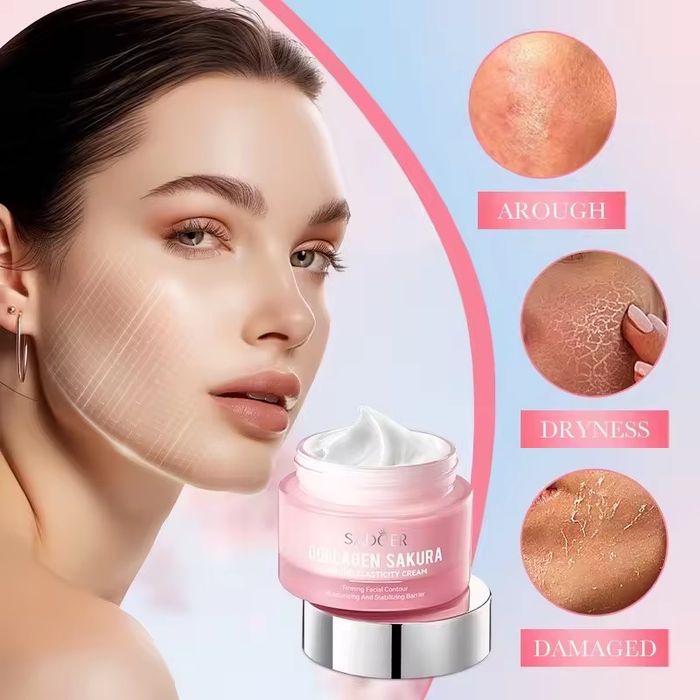 Zestaw kosmetyków SADOER Collagen Sakura do pielęgnacji twarzy.