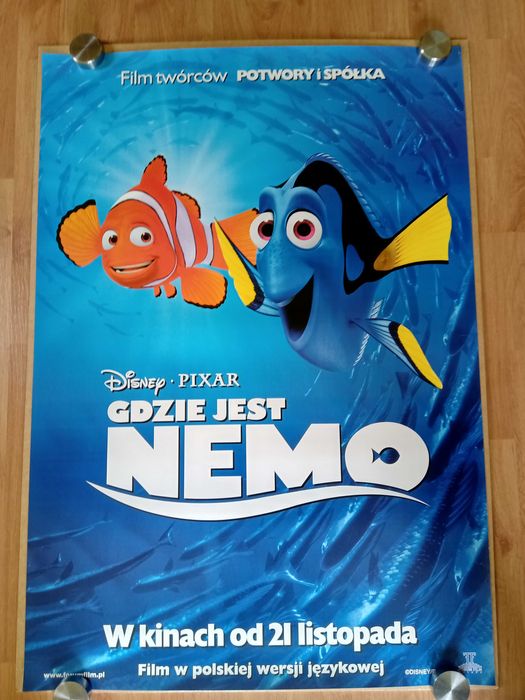 Plakat filmowy GDZIE JEST NEMO/Disney Pixar/Oryginał z 2003 roku ...
