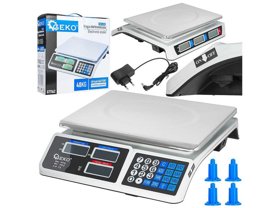 Elektroniczna bezprzewodowa WAGA SKLEPOWA LCD 40KG akumulatorowa 2g