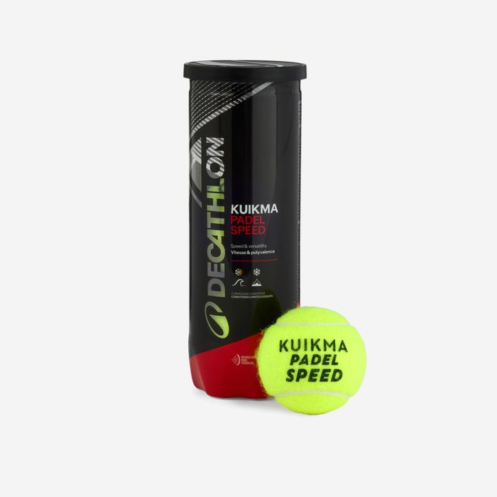 Caixa de 24 tubos de 3 bolas de padel pressurizadas -Kuikma PB Speed
