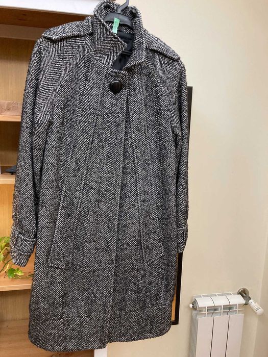 Casaco de Lã Cinzento Canelado - Tam. 40/42 (US 10) - Limpo a Seco