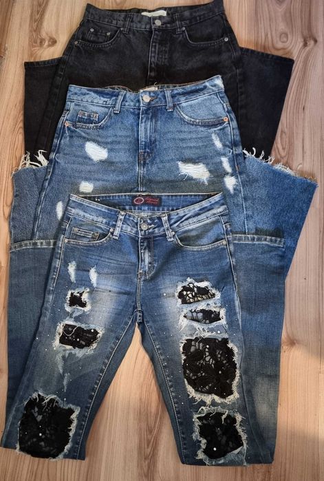 Jeansy spodnie jeansowe dżinsy zestaw 10 szt