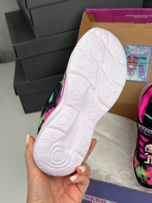 Детские кроссовки на девочку на липучках Skechers SNUGGLE 32/35р