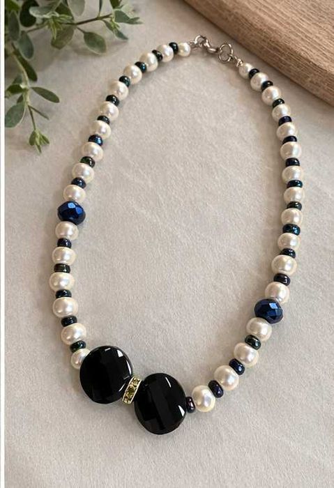 Бижутерия колье Бабочка бусины /  Біжутерія кольє Метелик перли