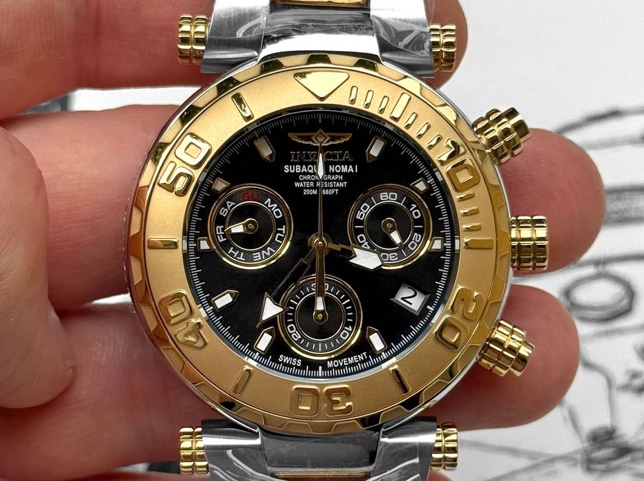Годинник Invicta 25803 Subaqua Noma I 47 mm. Gold Swiss 200 MT.
