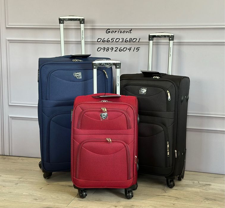 Чемодан валіза тканина Wings 6802 4 кол ПОЛЬША