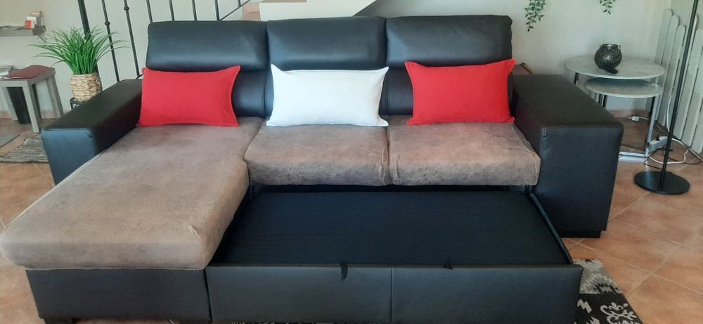 Sofá de 3 lugares, cama