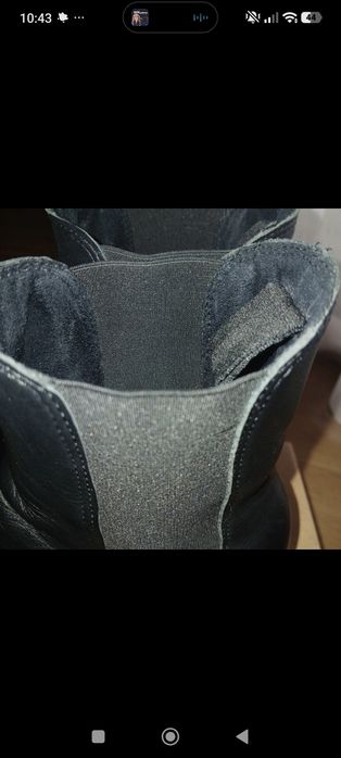 Sztyblety czarne botki za kostkę z gumką kowbojki 37 Ryłko  skórzane