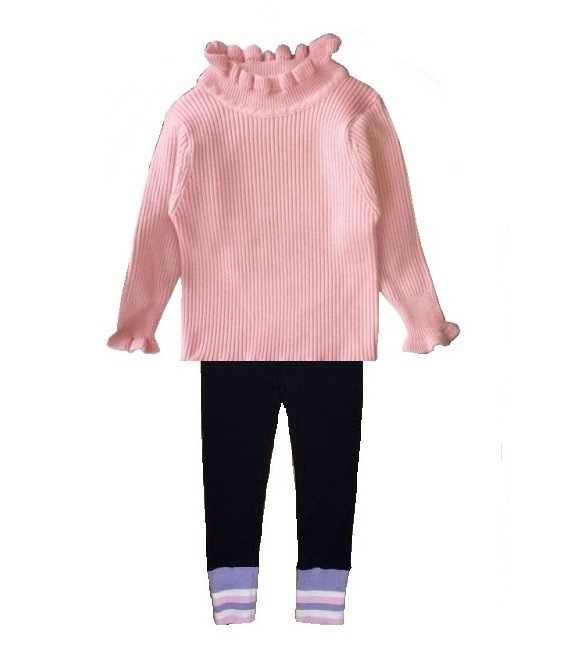 *_* Zestaw dziewczęcy Sweter z Falbankami + Leginsy, rozm. 110, nowy