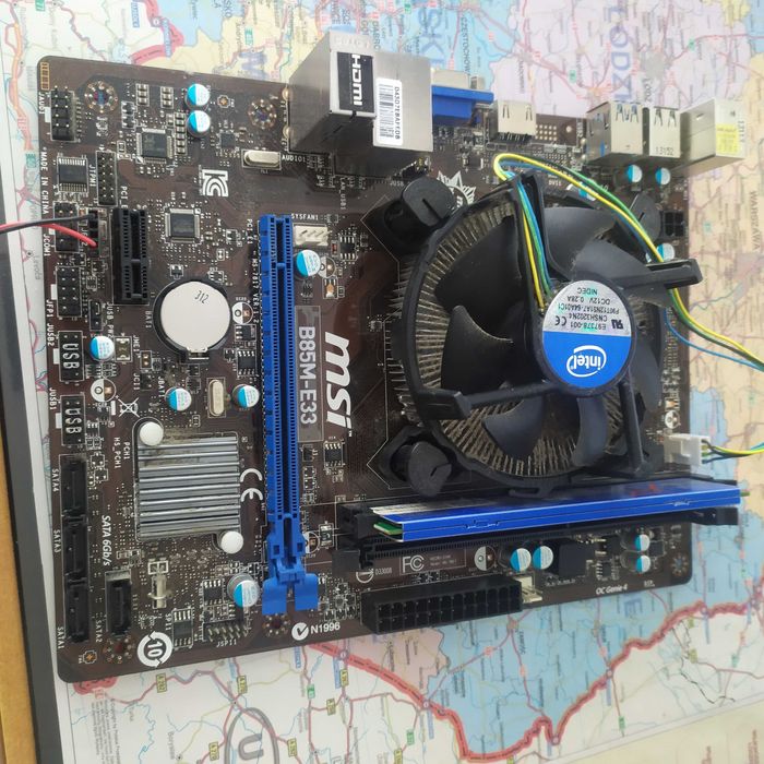 Płyta główna MSI B85M-E33 Micro ATX + Intel i5-4440 + pamięć 8GB