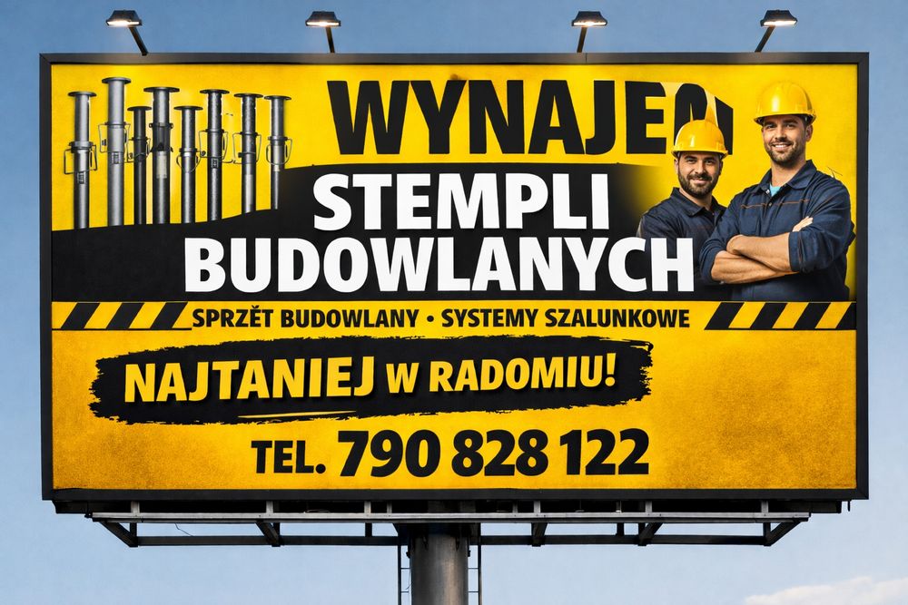 Wynajem stempli podpór budowlanych z transportem  40 gr doba szt