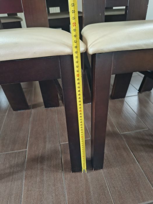 Stół 90x180(260) i 8 krzeseł brąz