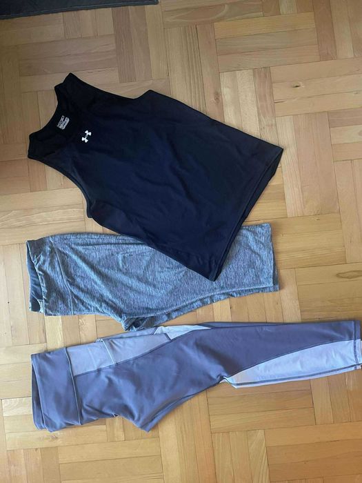 Legginsy ATHLETA NEW BALANCE rozm.42 44 bokserka UNDER ARMOUR rozm. XL