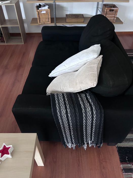 Sofá 2 lugares preto