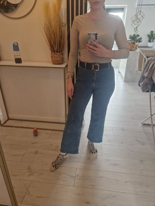 Jeansy flare wysokiej stan high waist 36 S