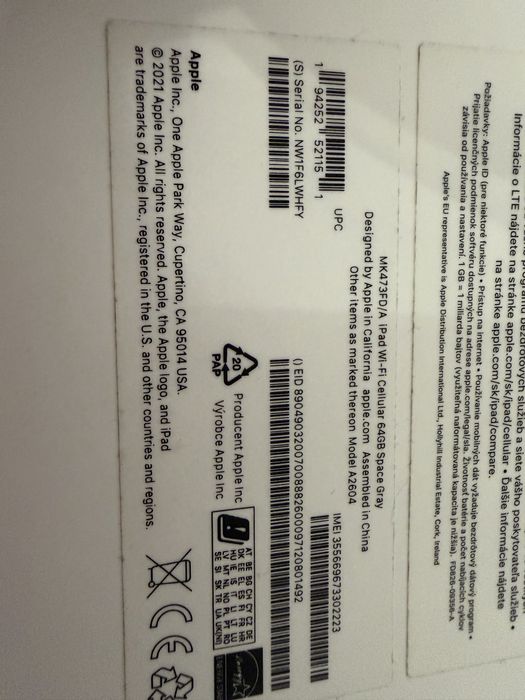 iPad 9 gen 64gb Space Gray WiFi+Cellular + Stylus Pen