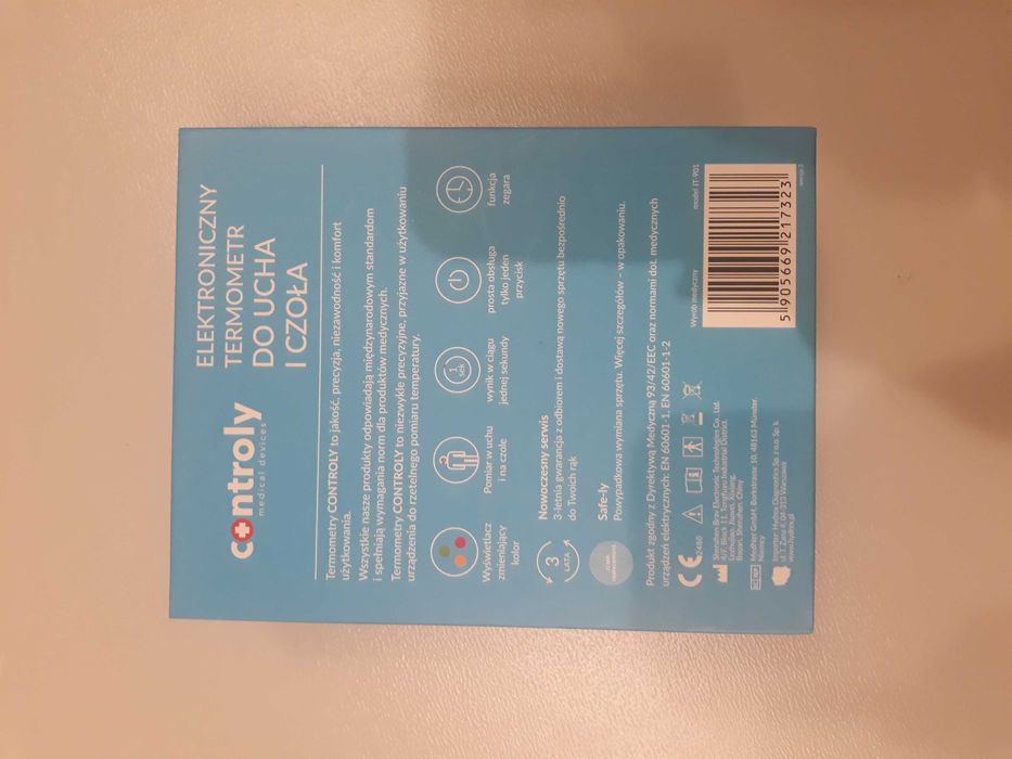 Elektroniczny termometr CONTROLY do ducha i czoła