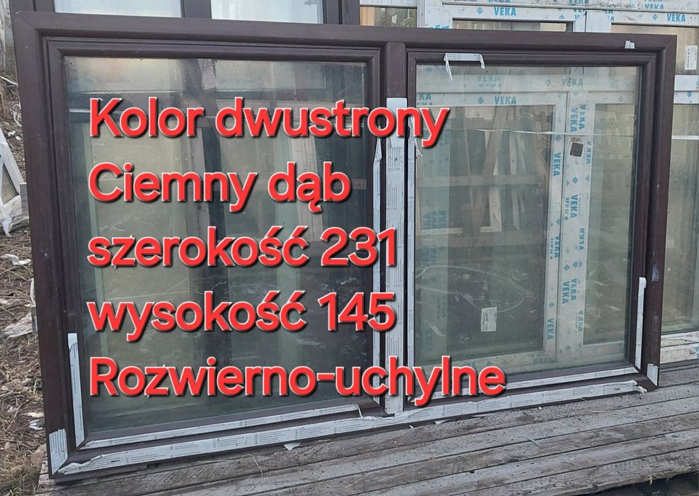 Okno Ciemny dąb 231x145