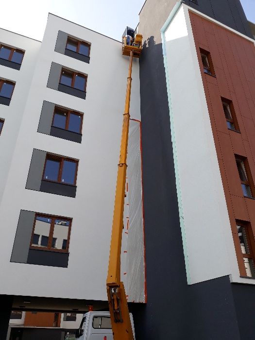 Podnośnik koszowy Warszawa, zwyżka, dźwig, wycinka drzew, wymiana lamp