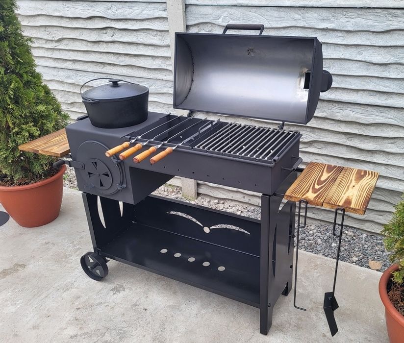 От ЗАВОДА! 5мм! 4в1! Мангал Барбекю Коптильня с Печью под Казан