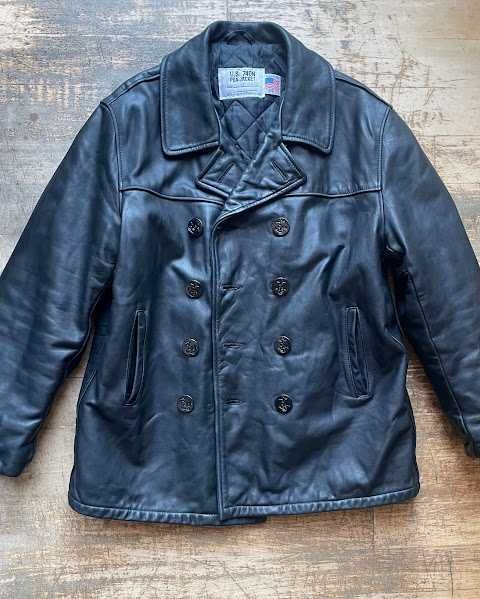 кожаная куртка бушлат ВМС США Schott NYC