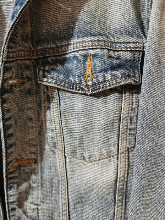 Kurtka jeans dżins damska 36 S jasnoniebieska 8MM cieniowana aplikacja