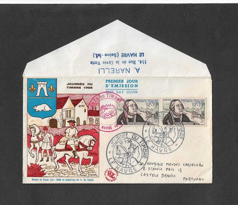 Envelope do 1º Dia. França 1956