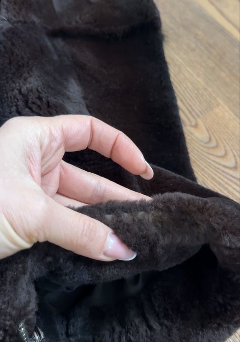 Шуба, дублянка натуральна коричнева