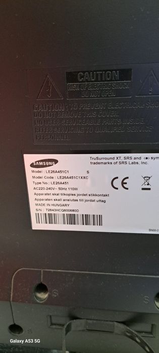Tv samsung modelo  Le26A451C1
