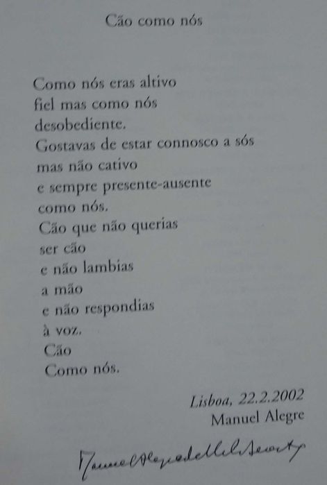 Cão Como Nós de Manuel Alegre