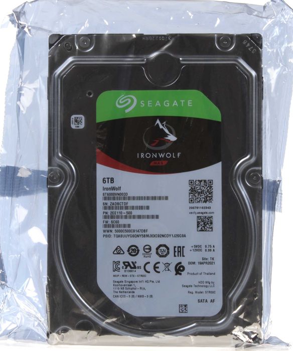 Новий (не реф!) жорсткий диск 6TB 3,5" HDD Seagate IronWolf NAS ST6000VN0033