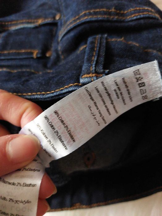 Spodnie jeansy xs s m wysoki stan przetarcia dziury skinny rurki