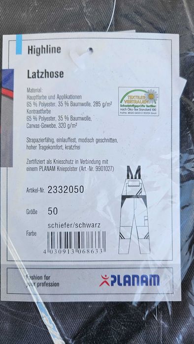 Spodnie robocze, ogrodniczki PLANAM rozmiar 50