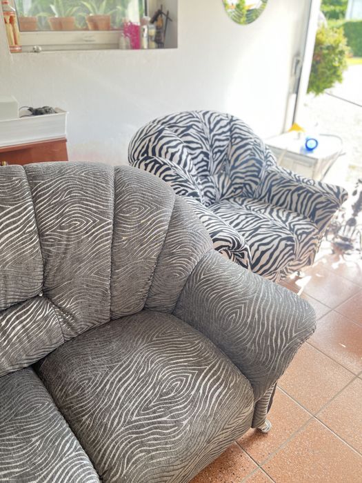 Fotel jak uszak wygodny zebra czarno biały