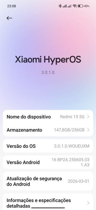 Redmi 15 - 5G" Midnight Black" 8Gb RAM/256gb