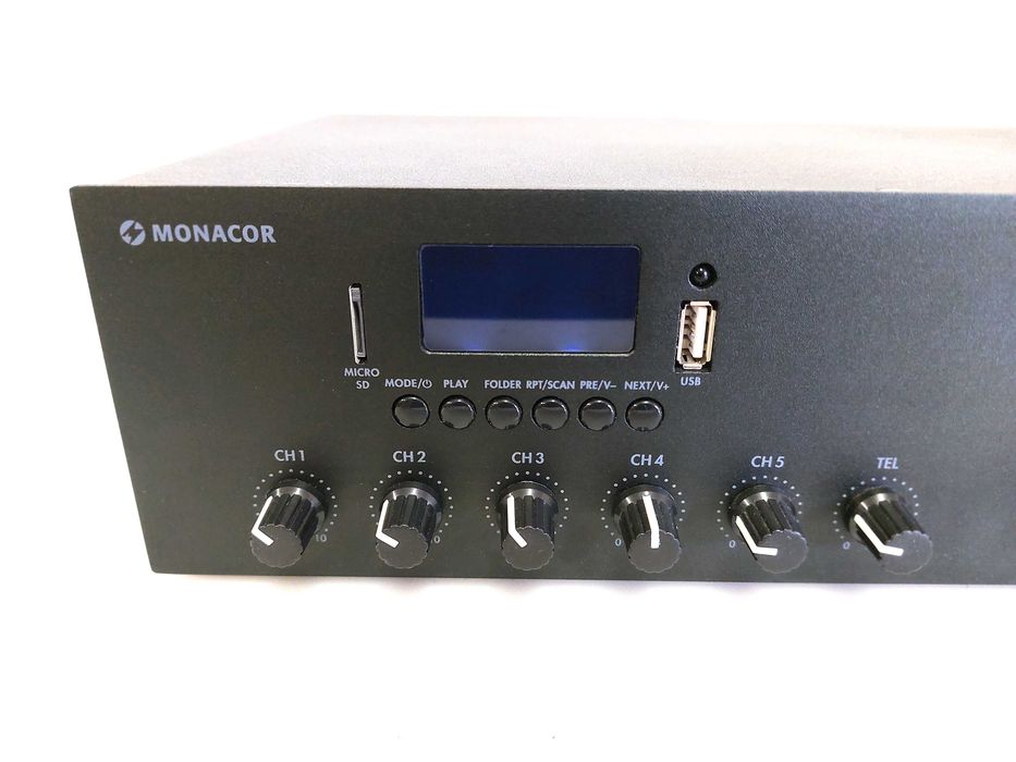 Cyfrowy wzmacniacz miksujący MONACOR PA-806DAP 60 W Mono