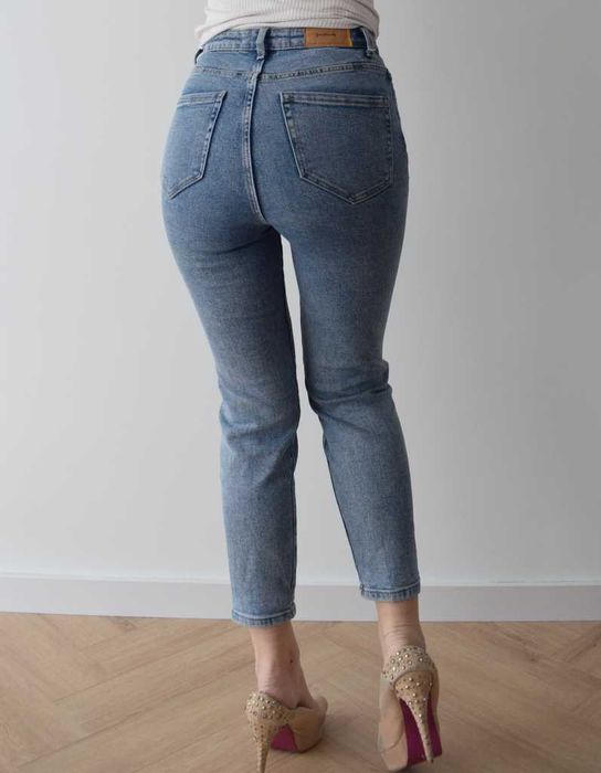 Stradivarius 34 xs mom slim jeansy wysoki stan mex26 spodnie