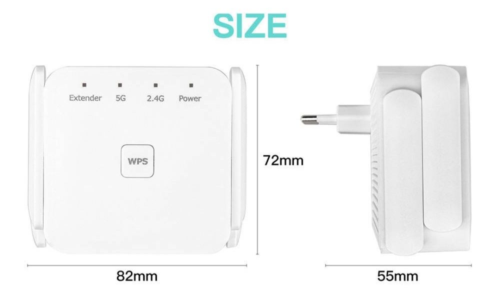 Репітер Wi-Fi 1200 Мбіт/с 5ГГц, 2,4. Підсилювач сигналу WIFI.