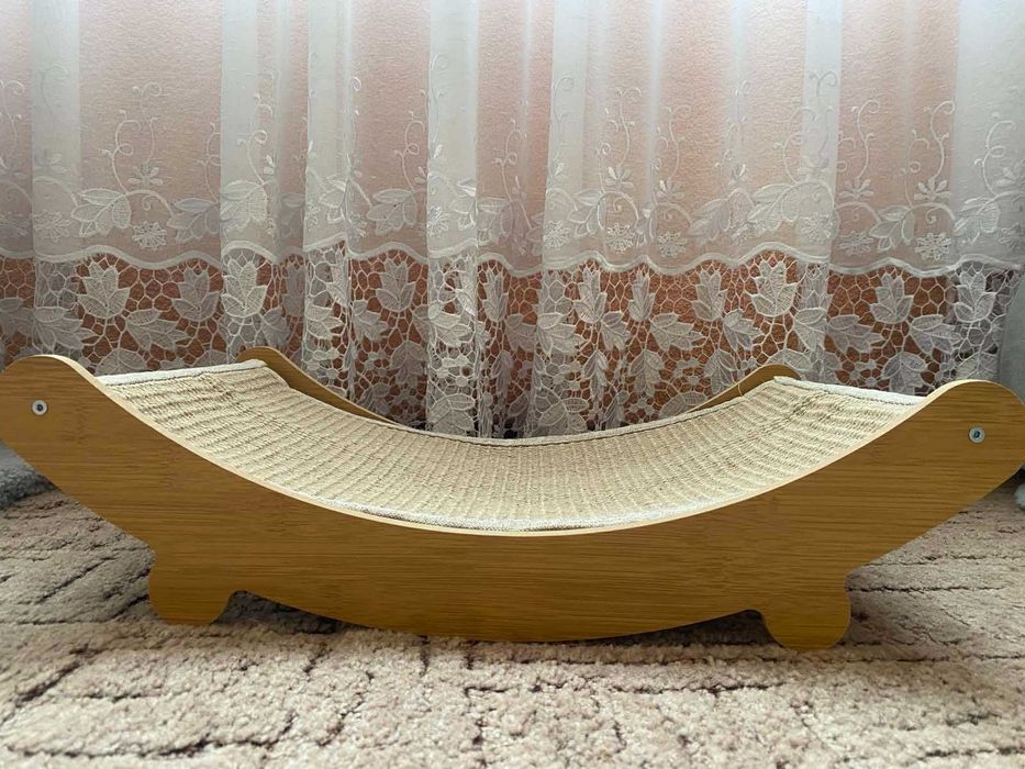 Когтеточка кігтецарапалка лежанка Гамак дерев'яна для котів, L, XL кіт
