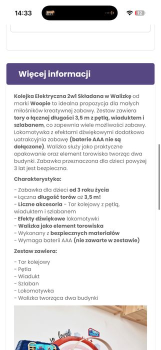 Woopie kolejka do skladania dla dzieci