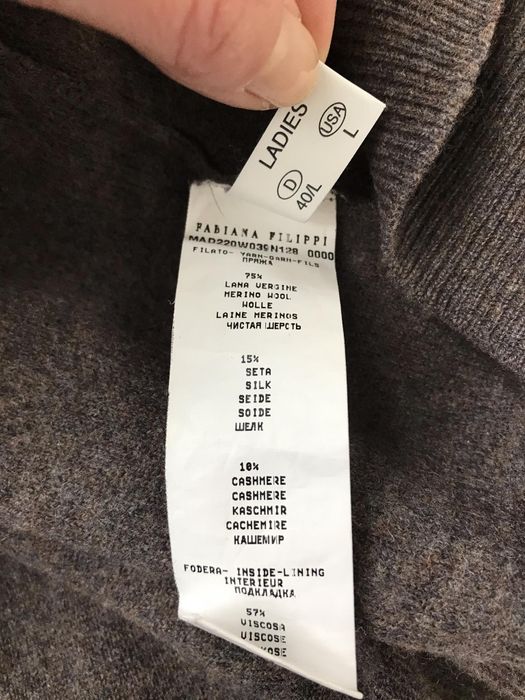Fabiana Filippi sweter damski L wełna merino jedwab kaszmir