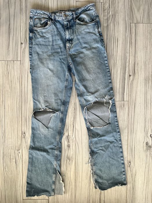 Spodnie damskie jeans Zara 40 z dziurami