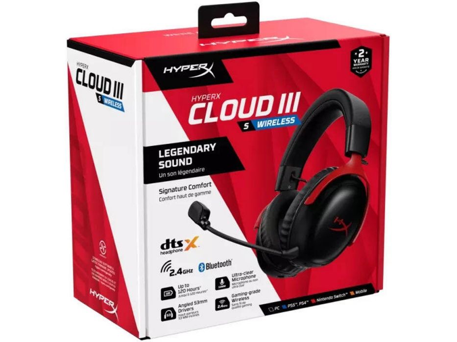 HyperX Cloud III Wireless (Preto) – Como Novos (3 meses de uso)